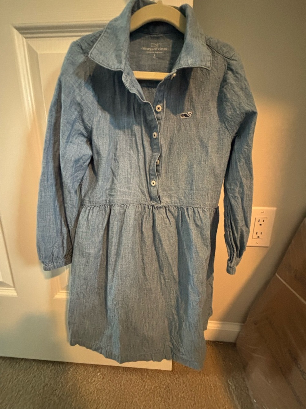 Vineyard Vines Light Blue Chambray Girls' Shirt Dress